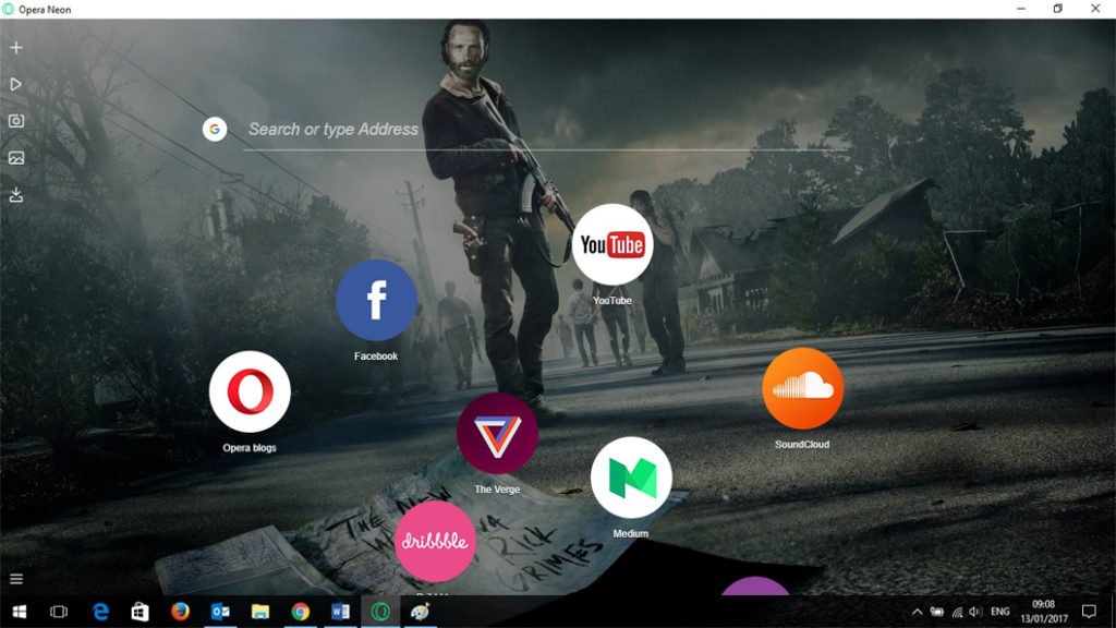 Opera Neon concept browser