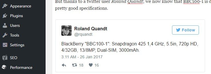 how to embed tweets in WordPress