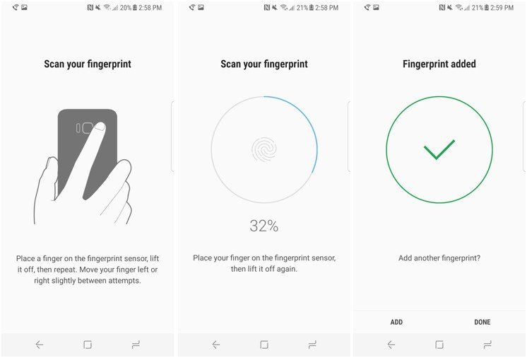 set up fingerprint sensor on Galaxy S8