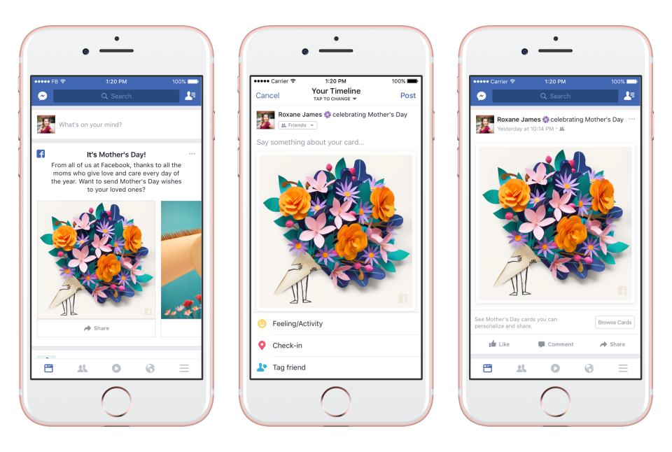 Facebook Mother's Day cards