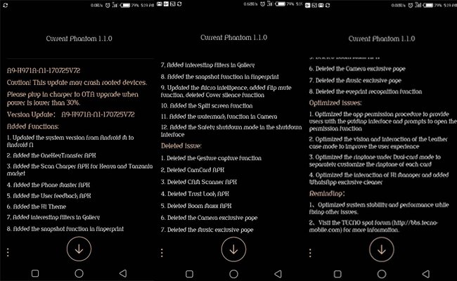 tecno phantom 6 plus nougat update