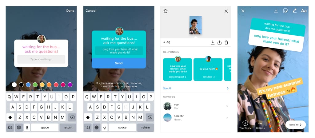 questions sticker instagram stories