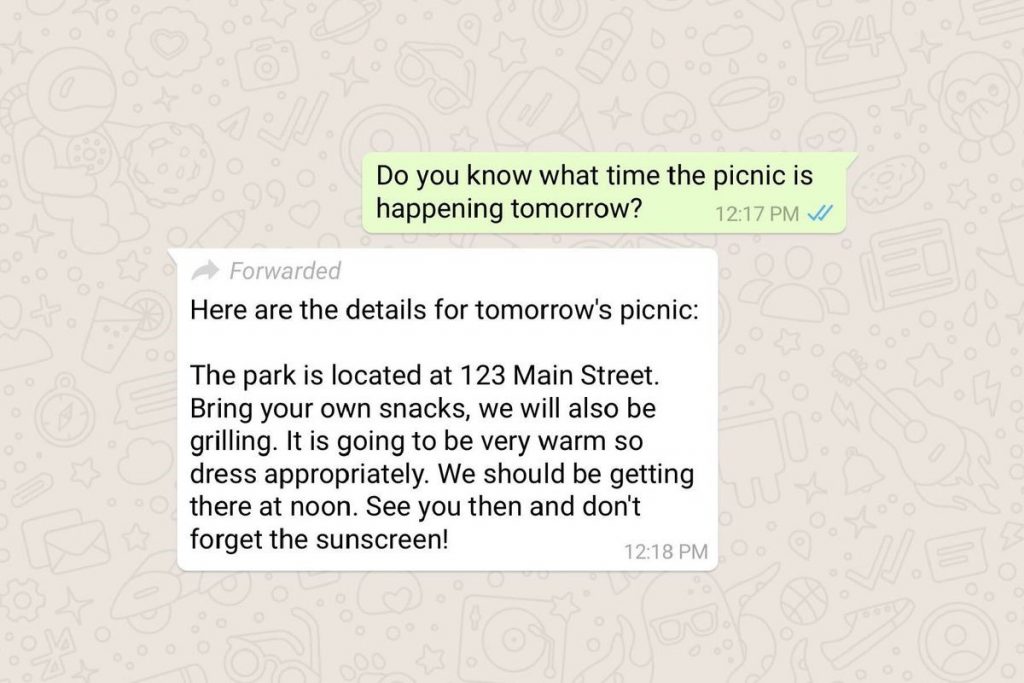 whatsapp forwarded messages