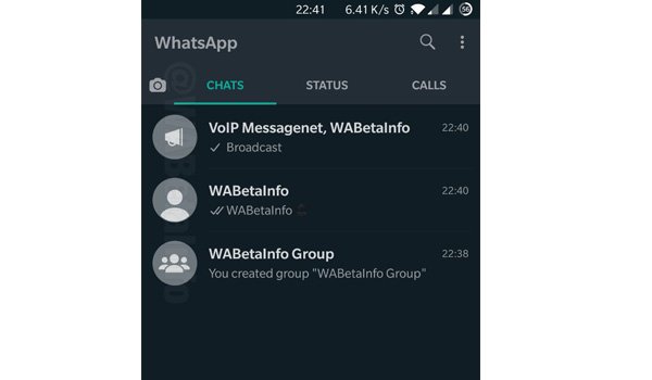 WhatsApp for Android Dark Mode