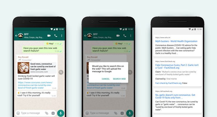 WhatsApp search the web