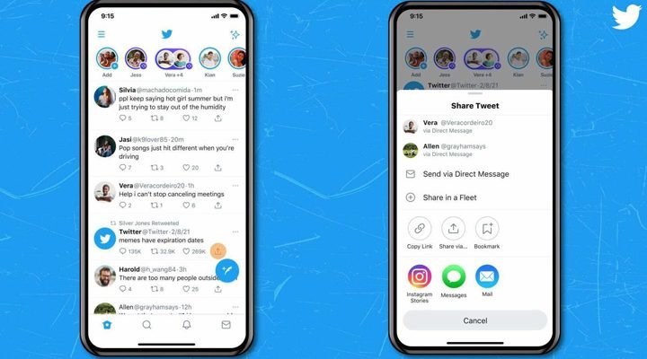 share tweets directly to Instagram stories