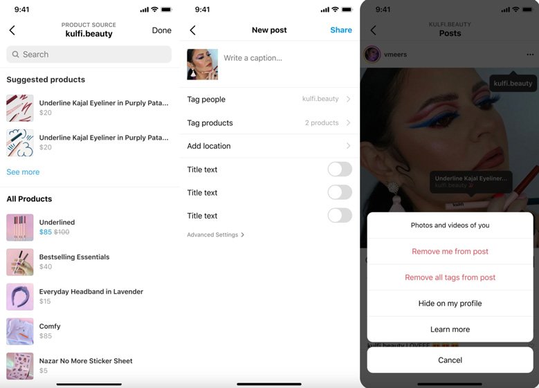 Instagram product tagging