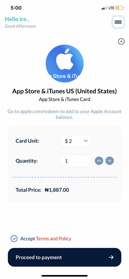 iTunes gift card in nigeria