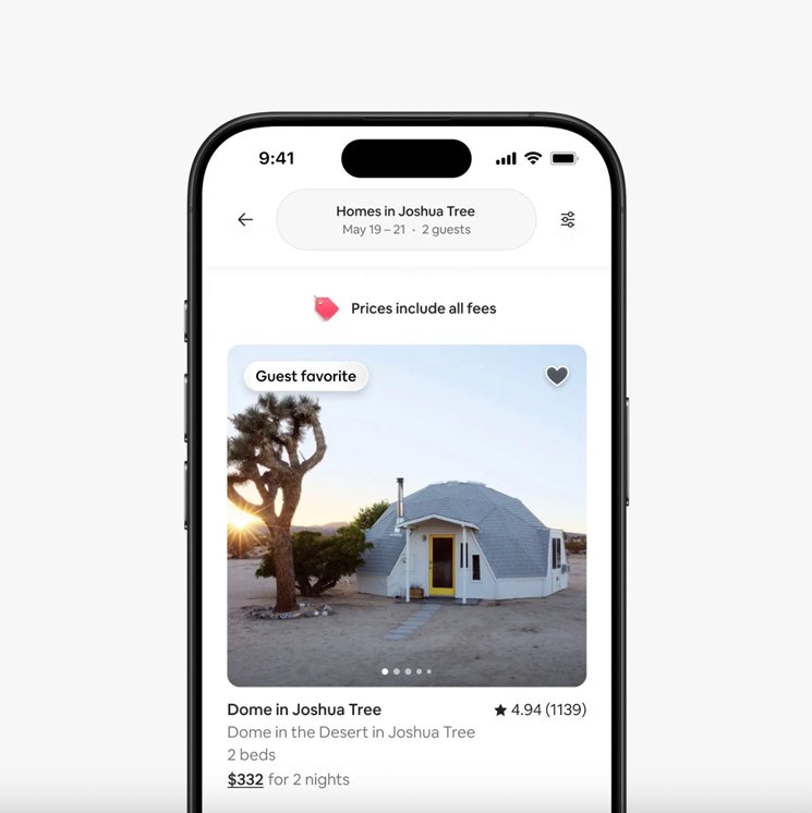 total price display on airbnb