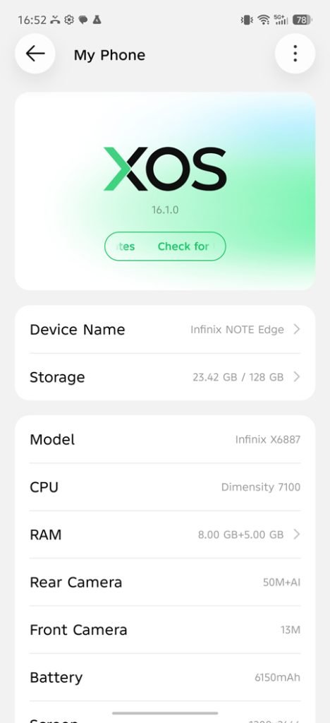 Infinix NOTE Edge 5G